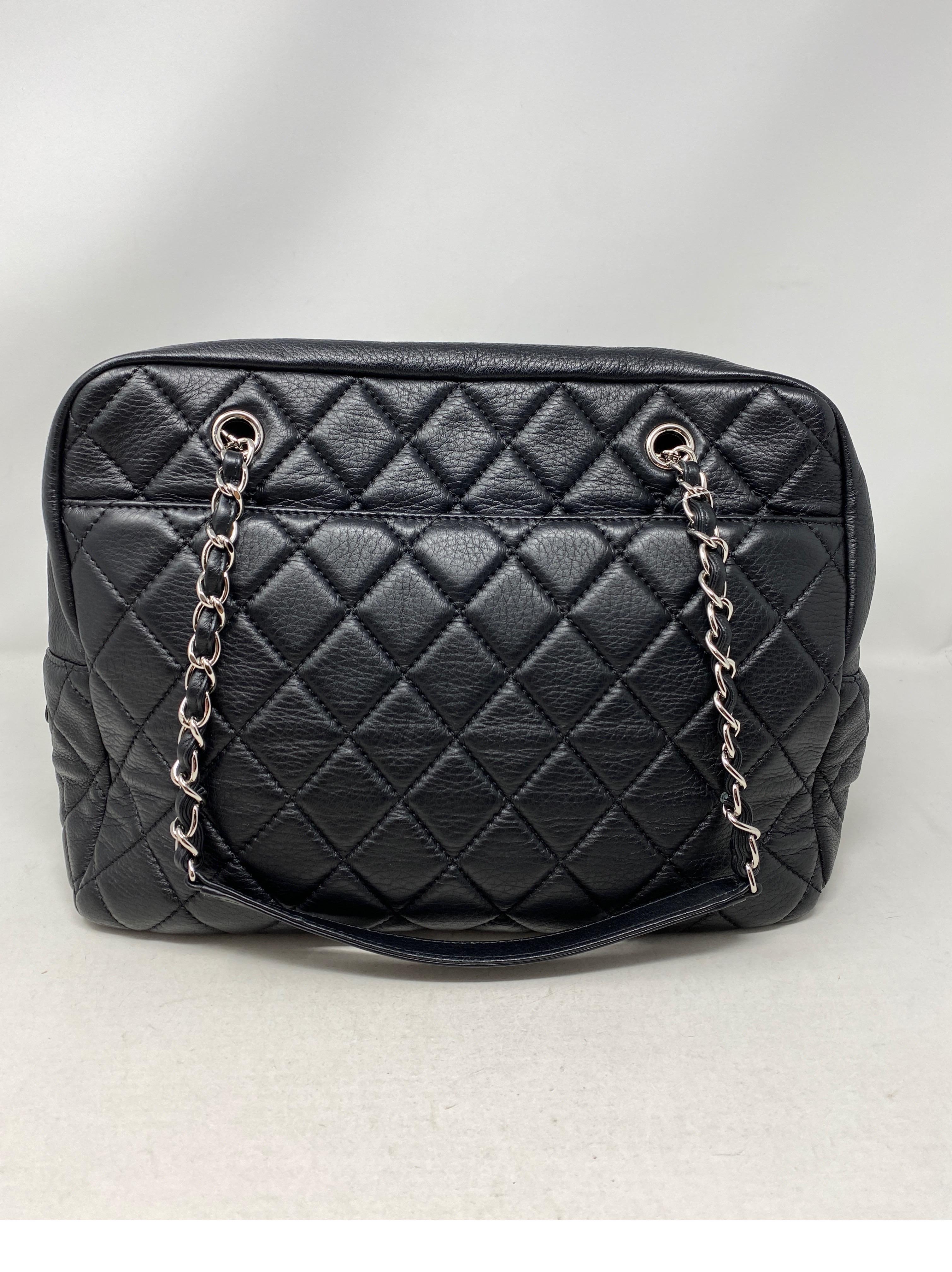 Chanel Black Bowler Tote Bag In Excellent Condition In Athens, GA