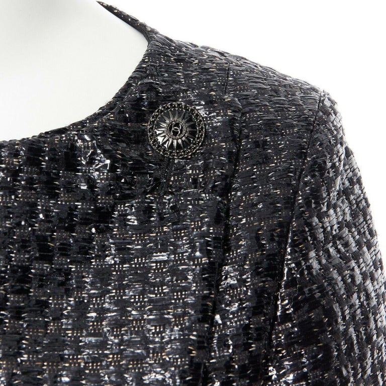black tweed chanel jacket 36