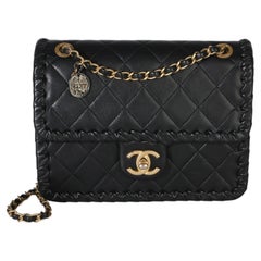 Chanel Black Braided Quilted Calfskin Small My Own Frame Flap Bag