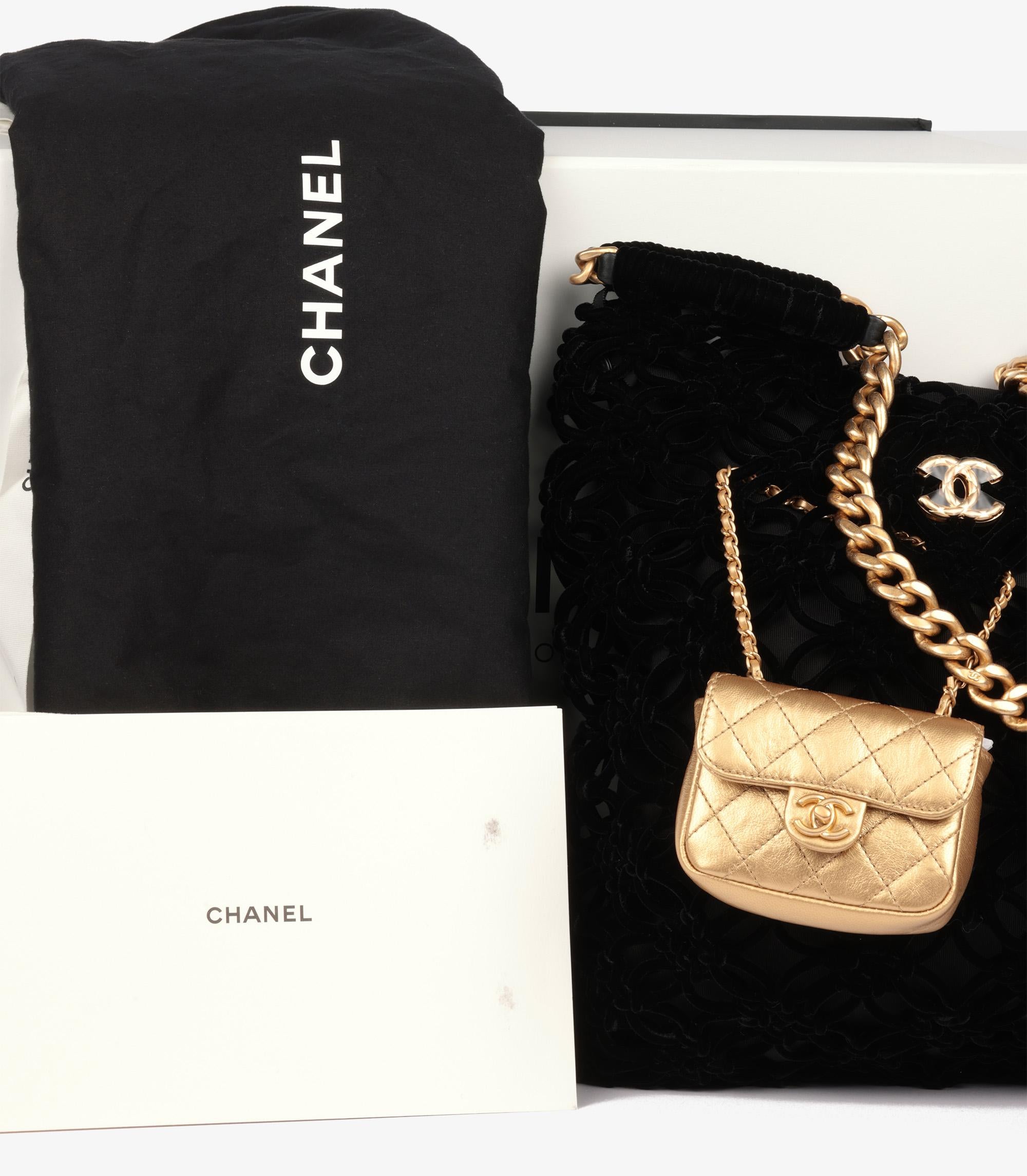 Chanel Black Braided Velvet & Gold Metallic Lambskin Shopping Tote For Sale 9