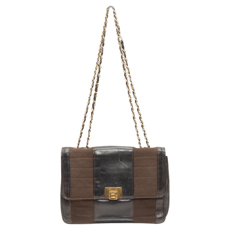 Chanel Black Small Coco Pleats Flap Messenger Bag