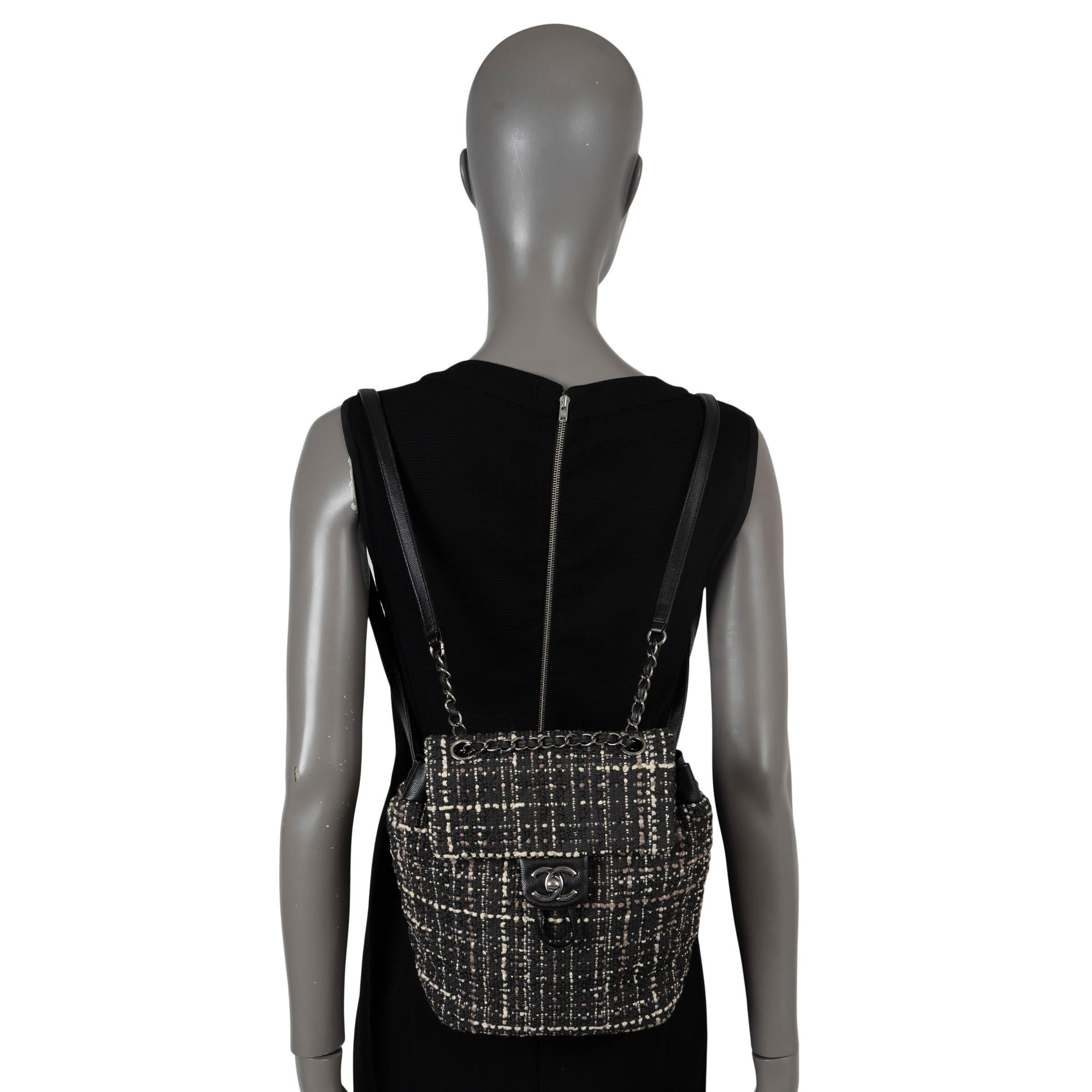 CHANEL negro marrón crema 2016 16S SMALL URBAN SPIRIT TWEED Mochila Bolsa en venta 5
