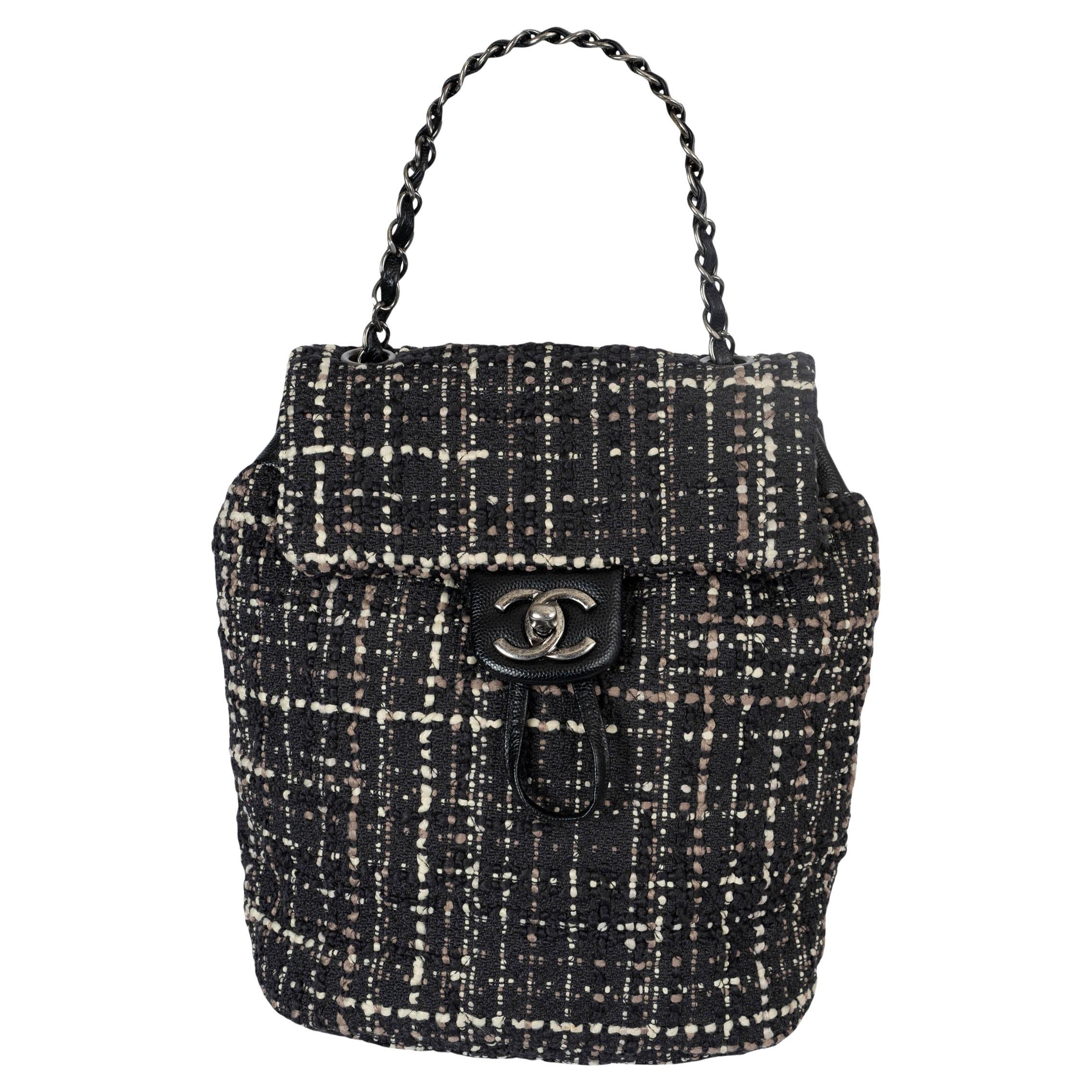CHANEL negro marrón crema 2016 16S SMALL URBAN SPIRIT TWEED Mochila Bolsa en venta