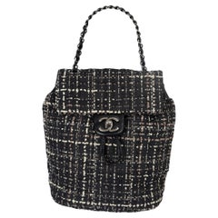 Chanel nero marrone crema 2016 16S SMALL URBAN SPIRIT TWEED Borsa a zaino