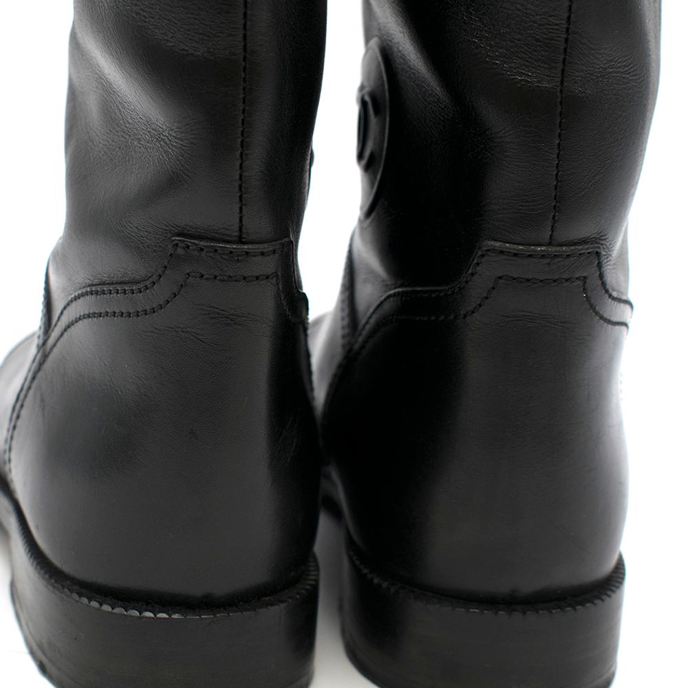 Chanel Black & Brown Leather Knee High Boots SIZE EU 38 2