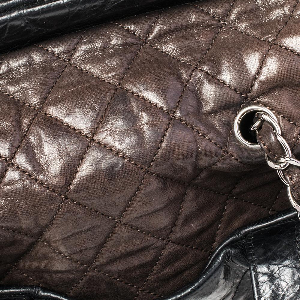 Chanel Black/Brown Quilted Iridescent Leather And Aged Leather Portobello Tote 5