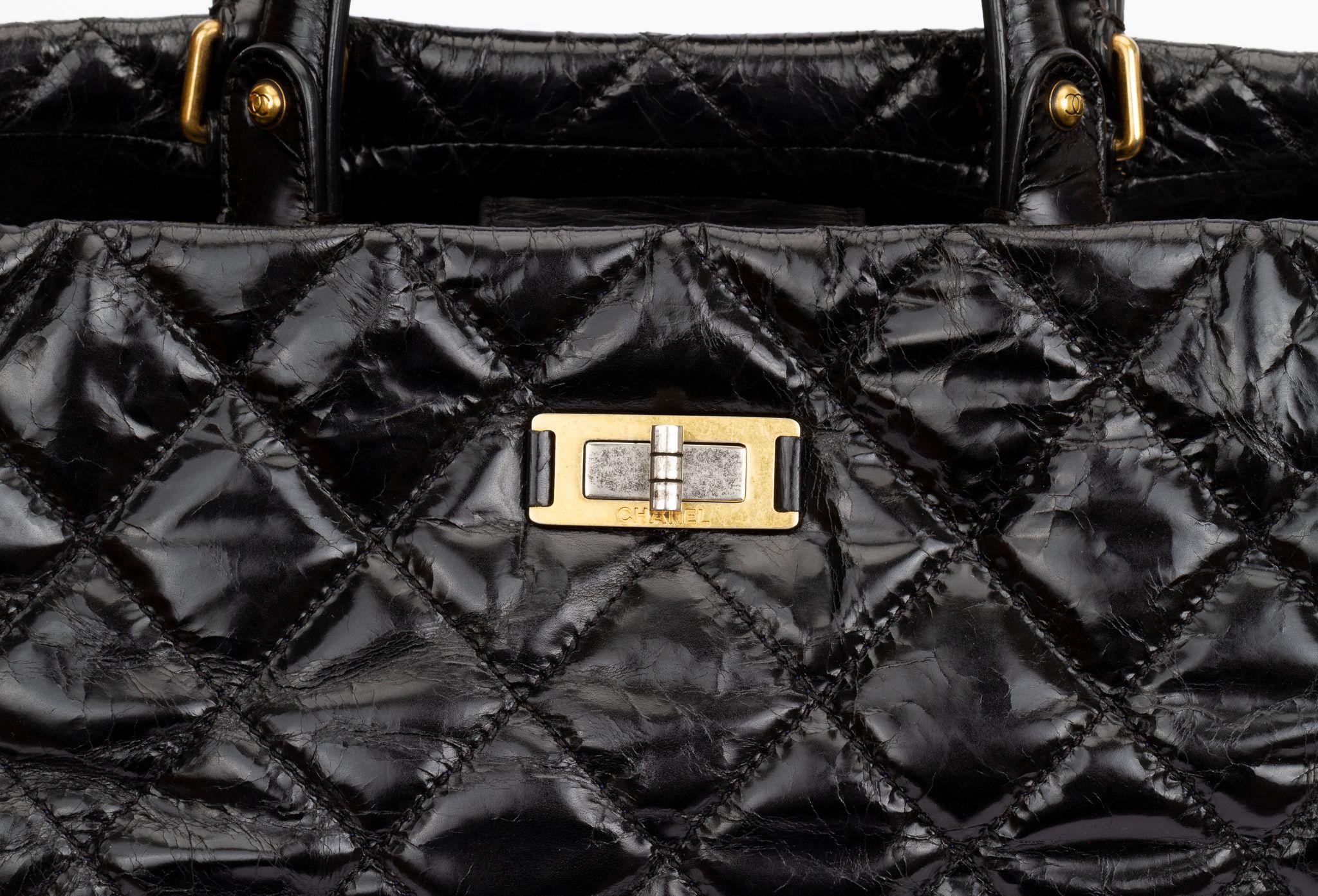 Chanel Black Brushed Reissue 2 Way Tote 1