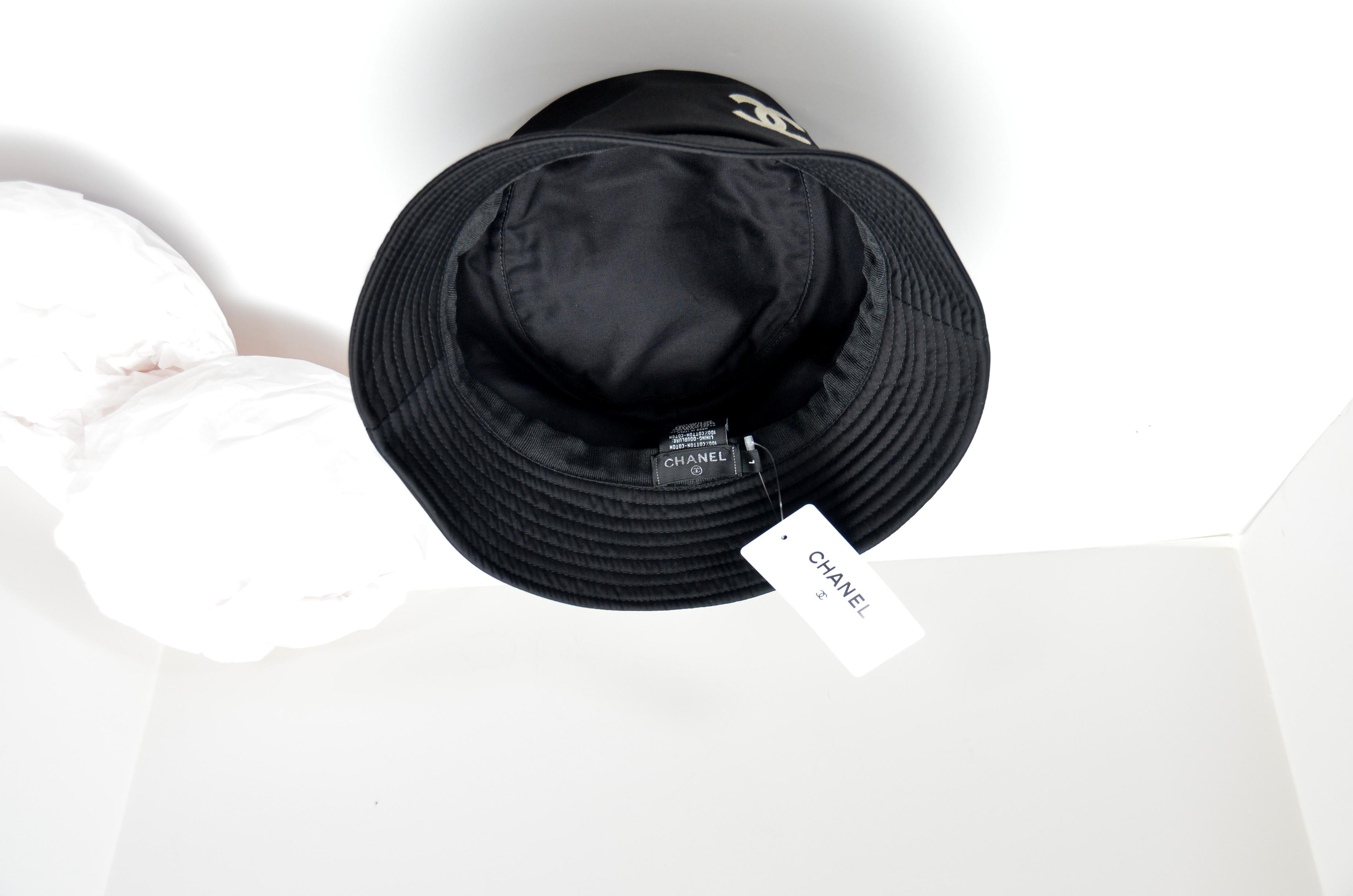 CHANEL Black Bucket Hat NEW With Tags 