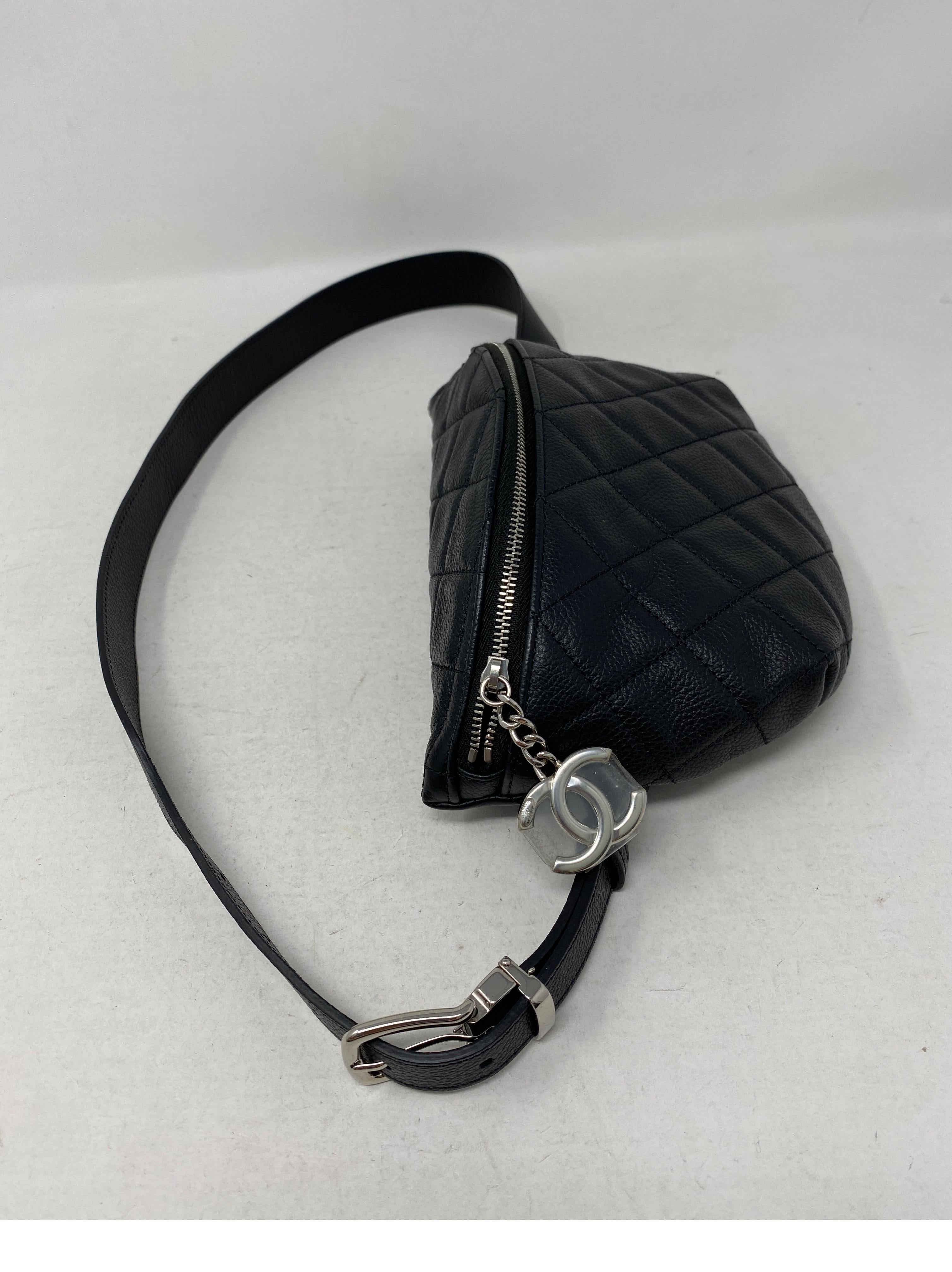 Chanel Black Bum Bag. Excellent condition like new. Beautiful belt bag. Silver hardware. Can be worn crossbody or as a belt bag. Guaranteed authentic. 