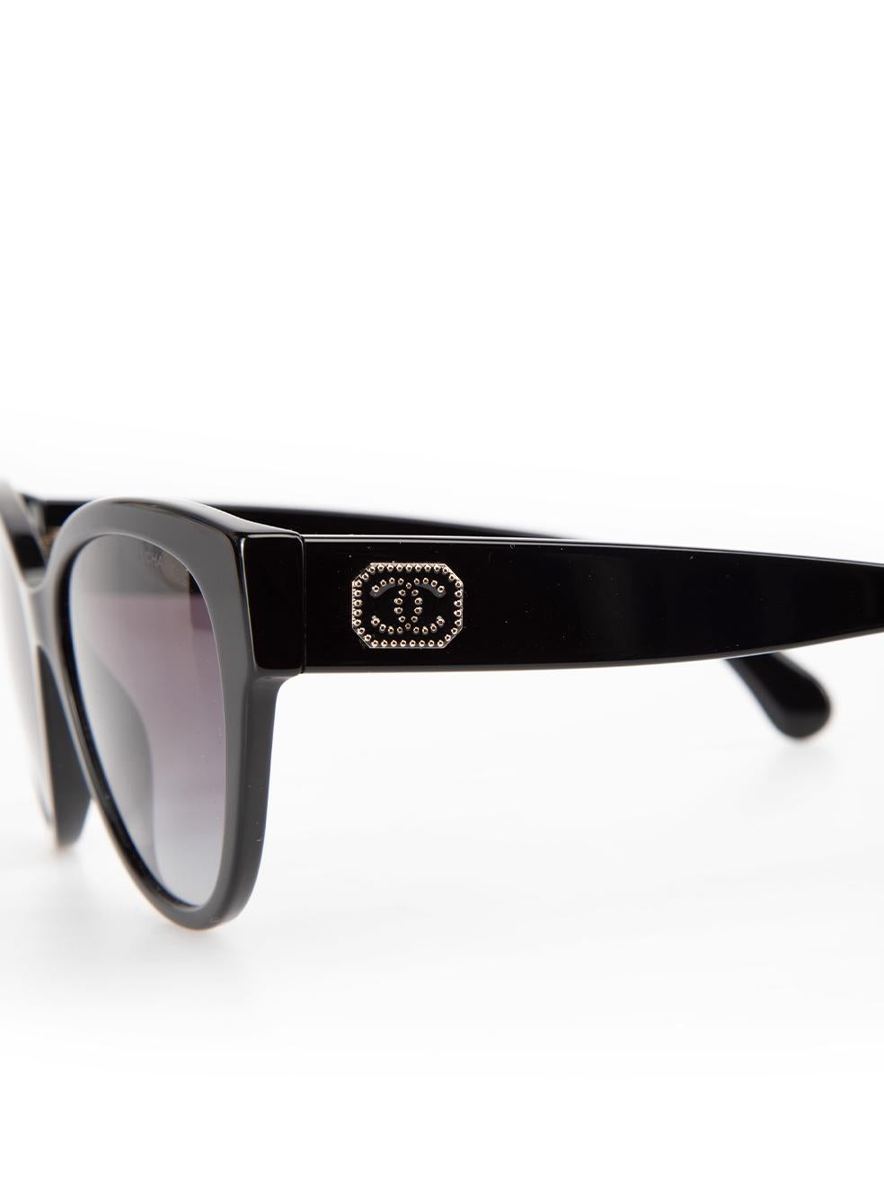 Chanel Black Butterfly Gradient Lens Sunglasses For Sale 2