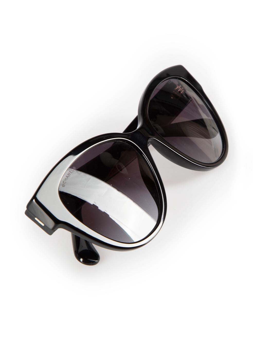 Chanel Black Butterfly Gradient Lens Sunglasses For Sale 4