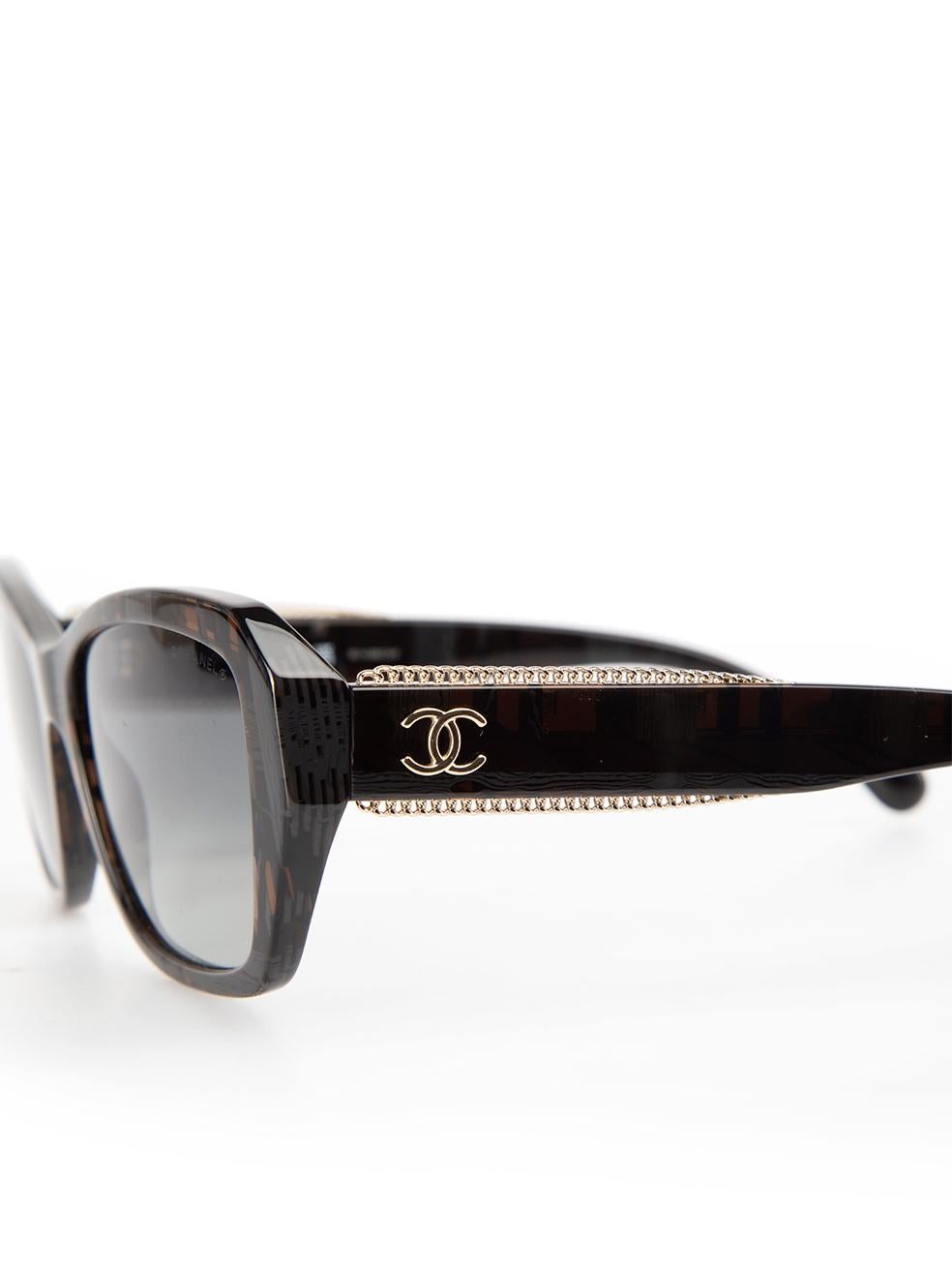 Chanel Black Butterfly Grey Gradient Sunglasses For Sale 2