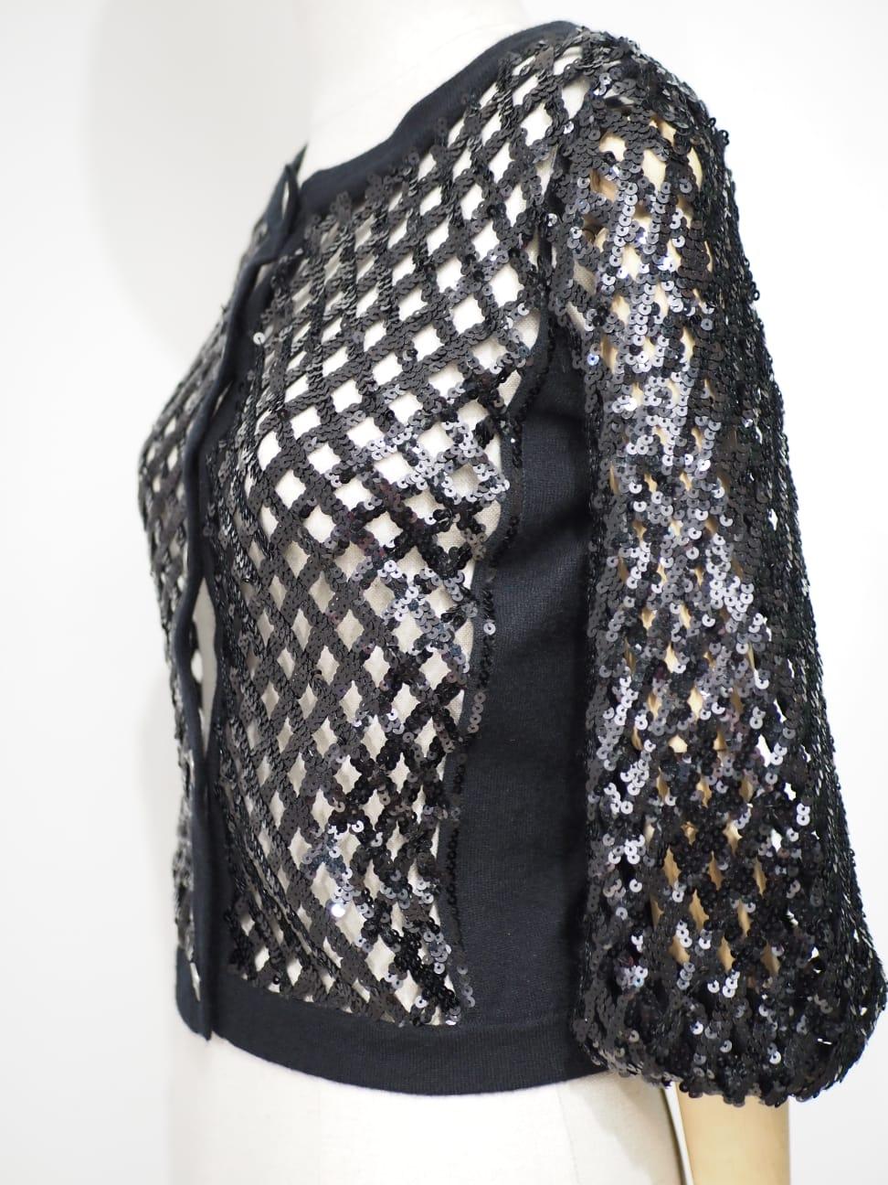 Chanel Sequin Cardigan - 8 For Sale on 1stDibs