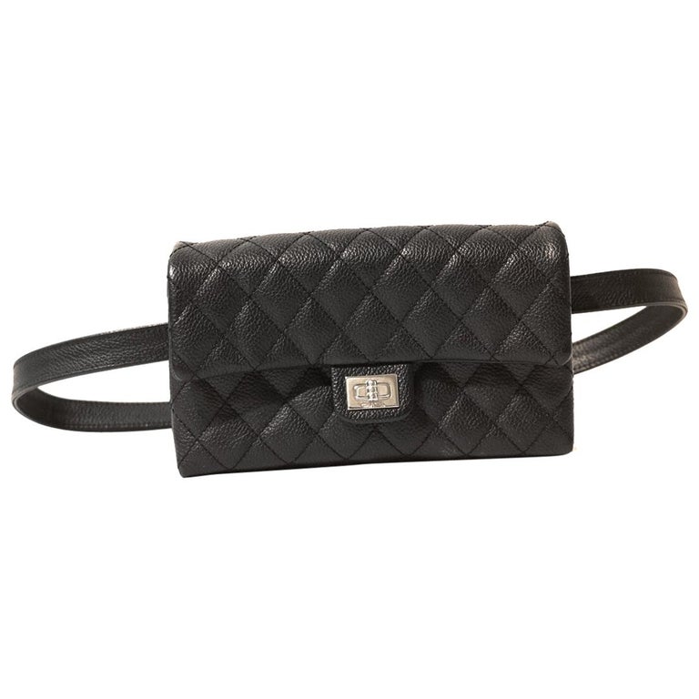 Chanel Black Calfskin 2.55 Reissue Uniform Waist Bag