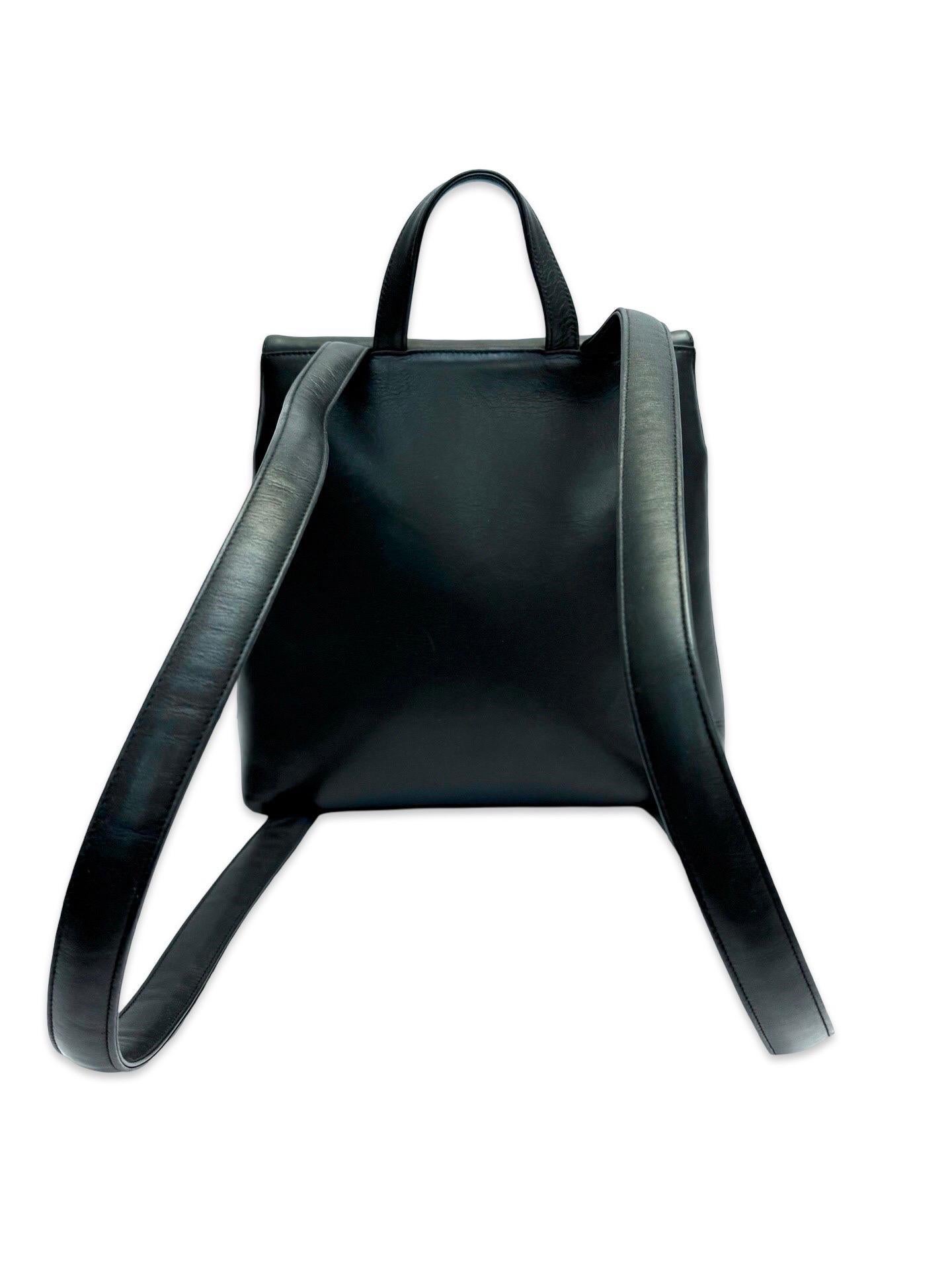 Black Chanel black calfskin backpack For Sale