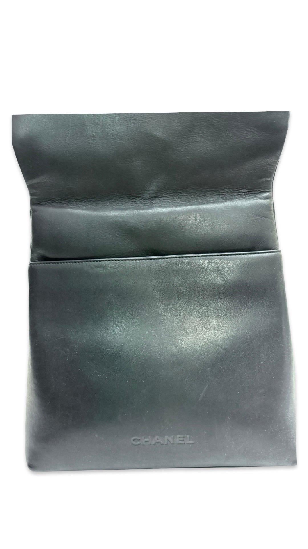 Women's or Men's Chanel black calfskin backpack For Sale