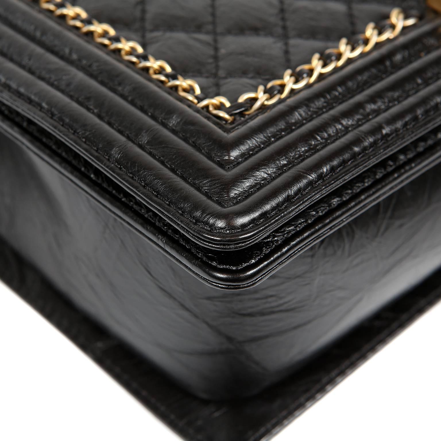 Chanel Black Calfskin Braided Jacket Large Boy Bag 1