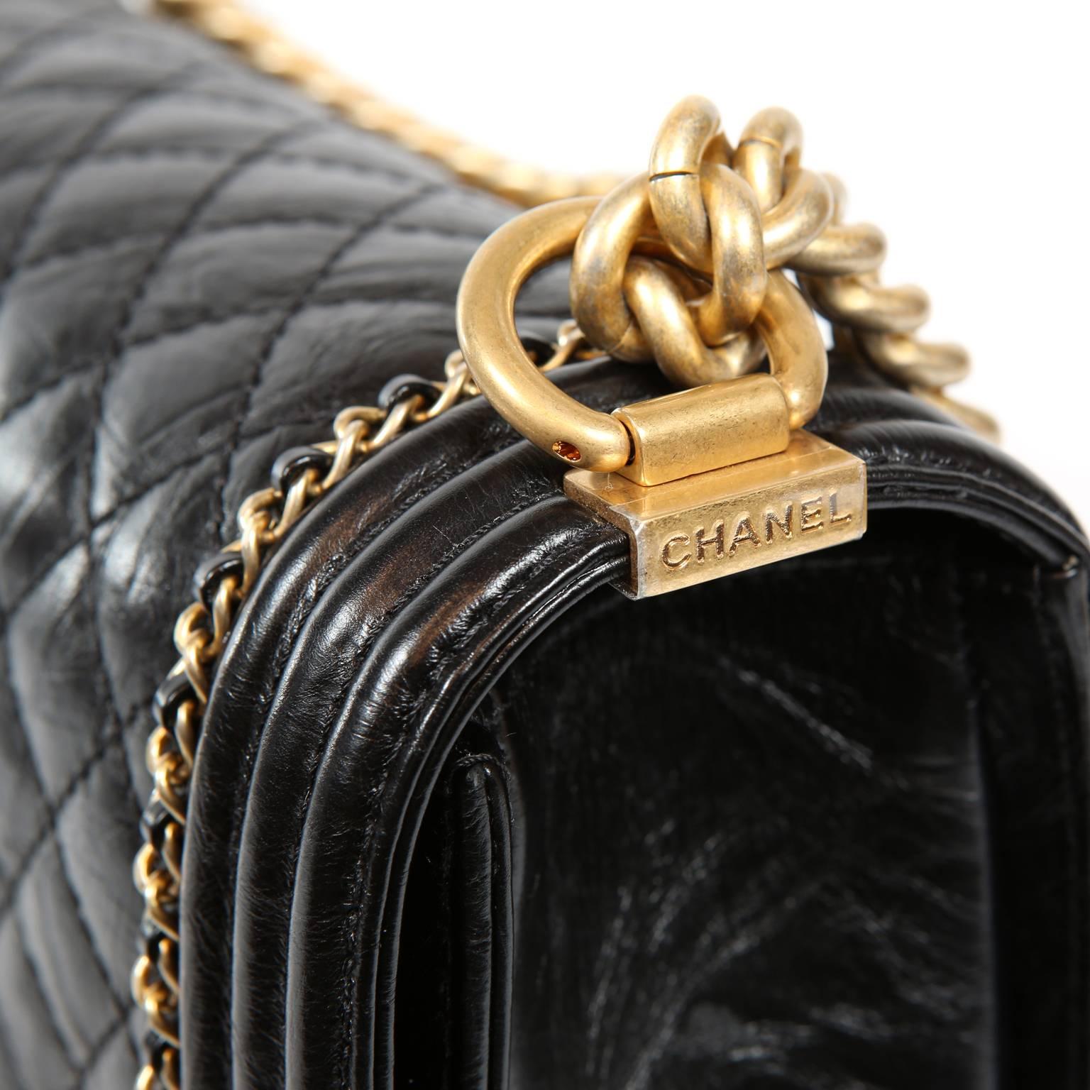 Chanel Black Calfskin Braided Jacket Large Boy Bag 3