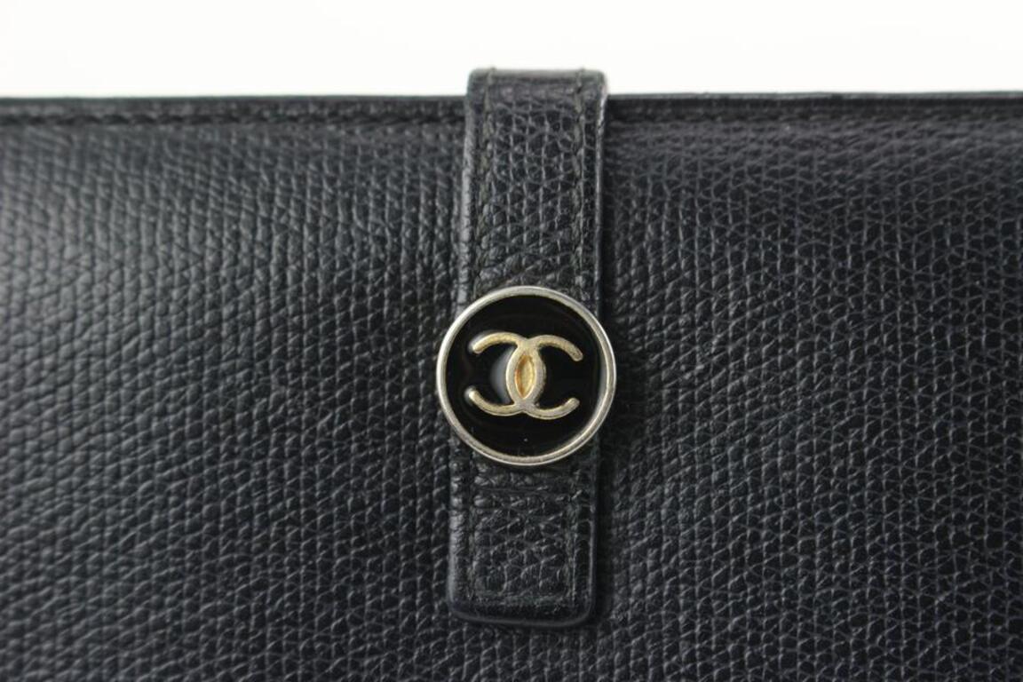 Chanel Black Calfskin Button Line Long Flap Wallet 81cas630 5