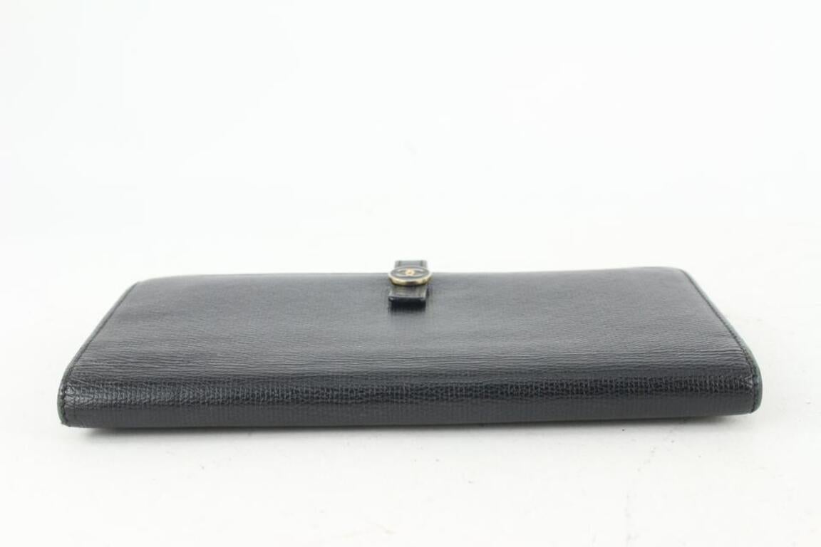 Chanel Black Calfskin Button Line Long Flap Wallet 81cas630 1