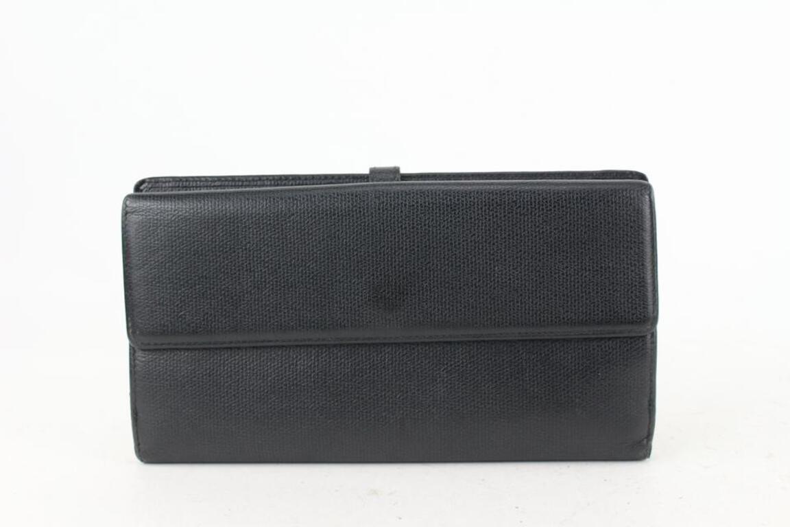 Chanel Black Calfskin Button Line Long Flap Wallet 81cas630 2