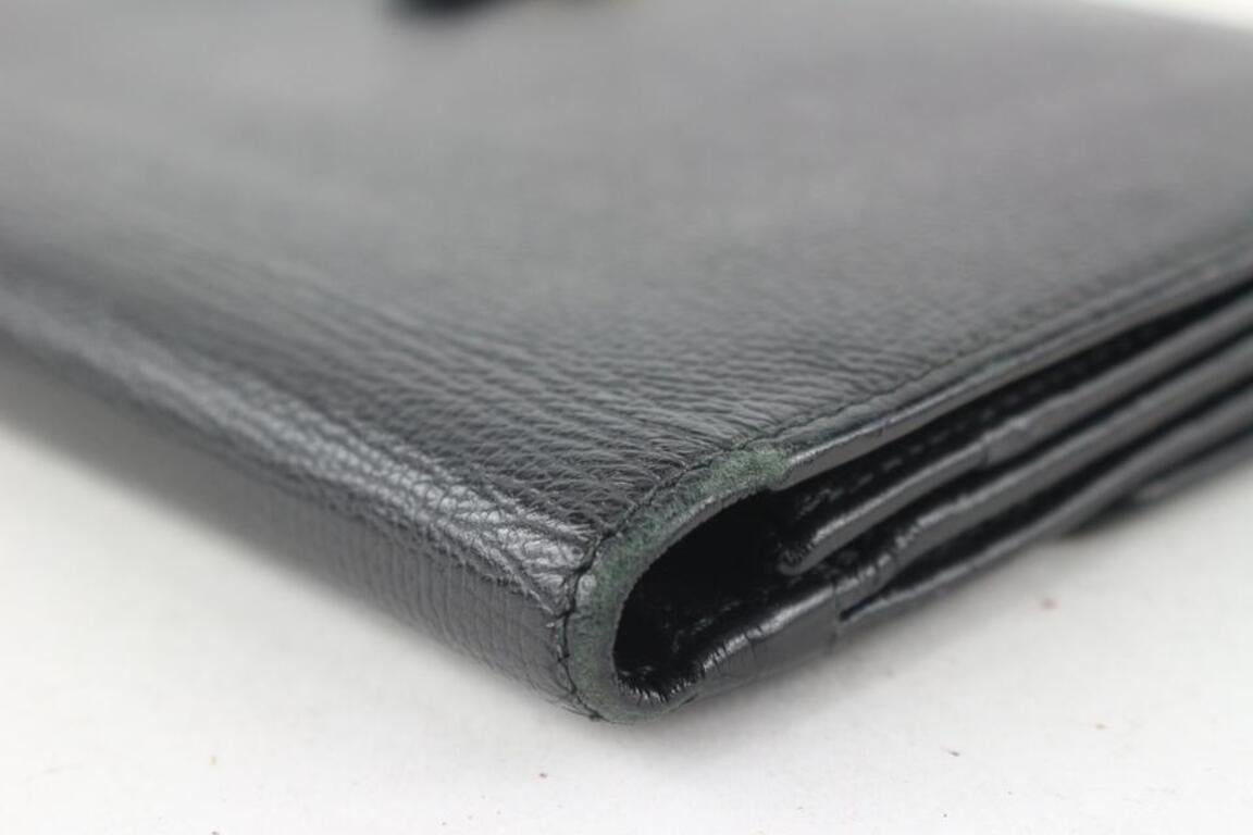 Chanel Black Calfskin Button Line Long Flap Wallet 81cas630 3