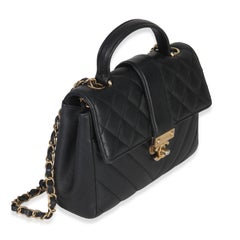 Chanel Black Calfskin Chevron Small In The City Bag