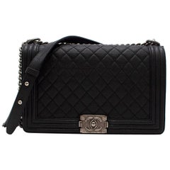 Chanel Black Calfskin Large Boy Bag
