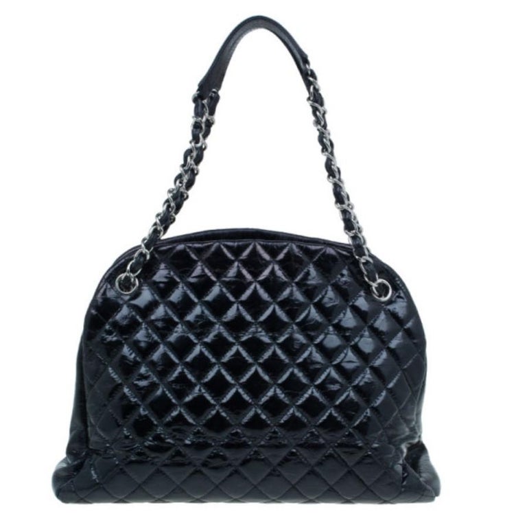 Chanel Black Calfskin Large Quilted Mademoiselle Bag For Sale at 1stDibs
