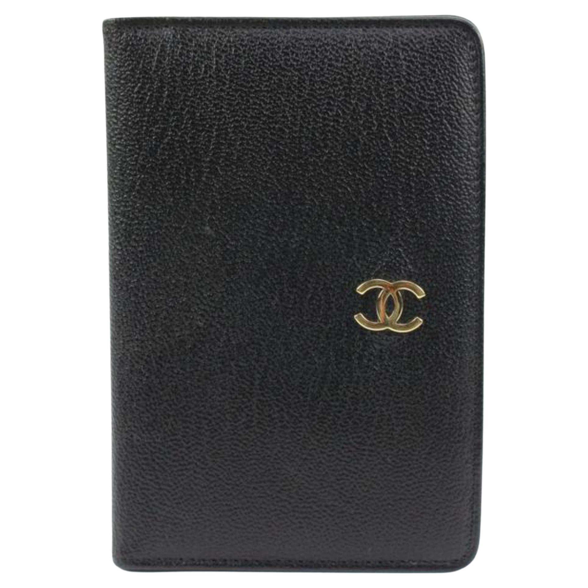 Chanel Black Calfskin Leather CC Card Holder Wallet Case 64ck225s
