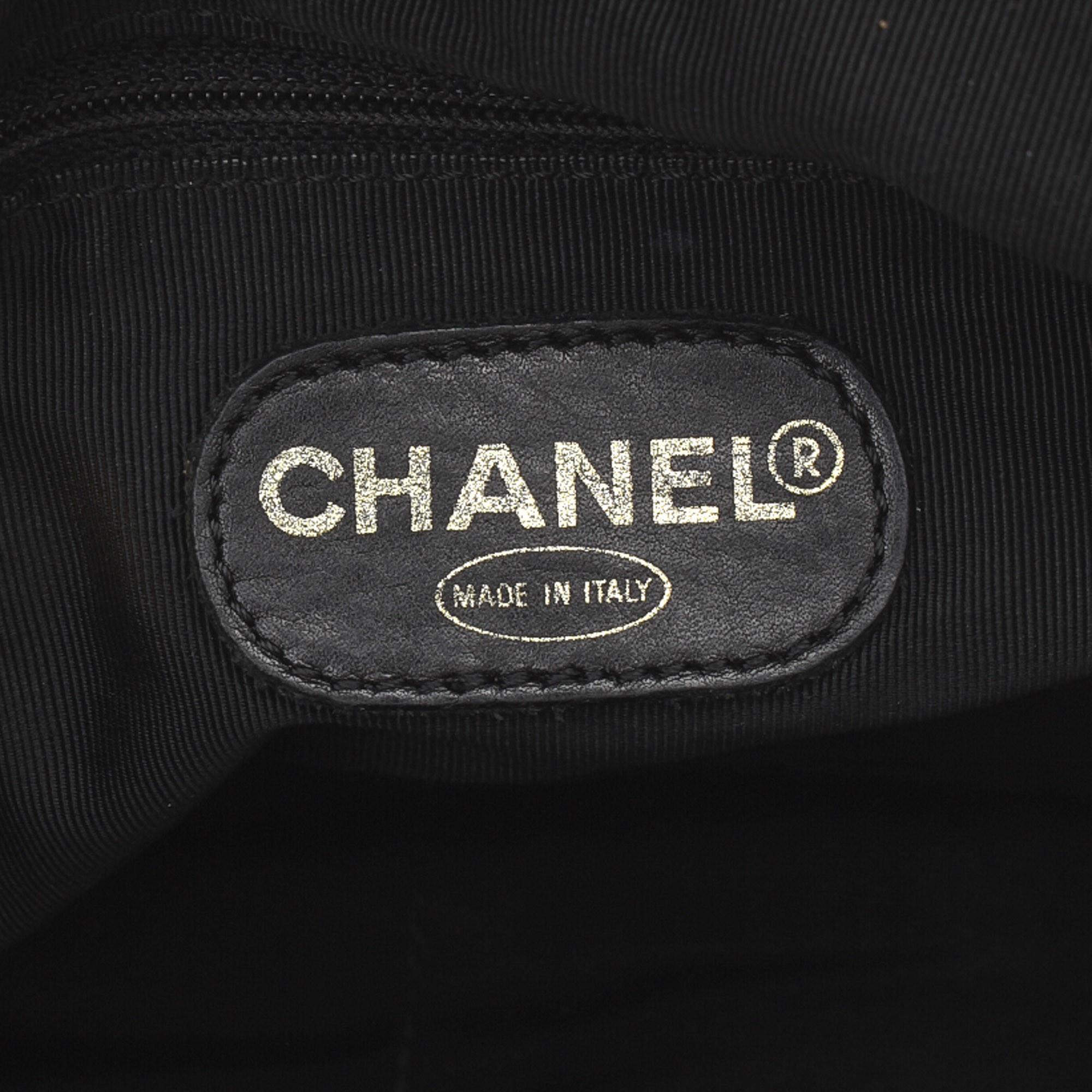 Chanel Black Calfskin Leather CC Caviar Backpack 2