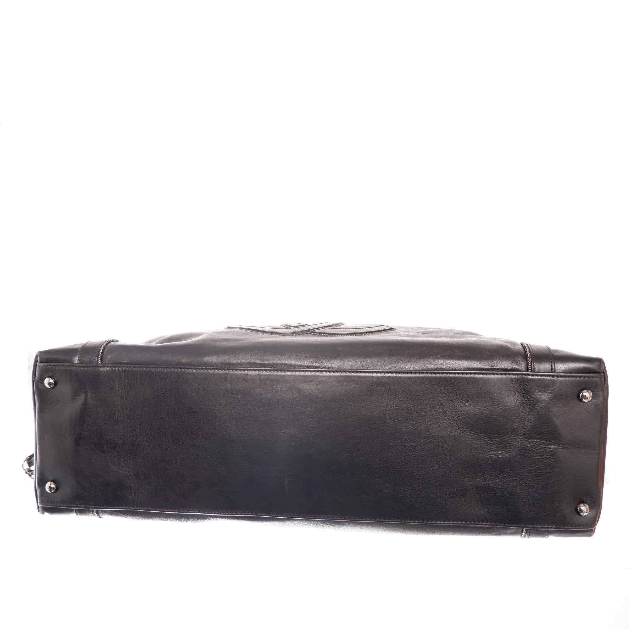 Women's Chanel Black Calfskin Leather CC Doctor Bag