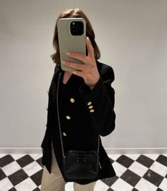 Chanel Black Calfskin Leather Mini Covered CC Camera Bag