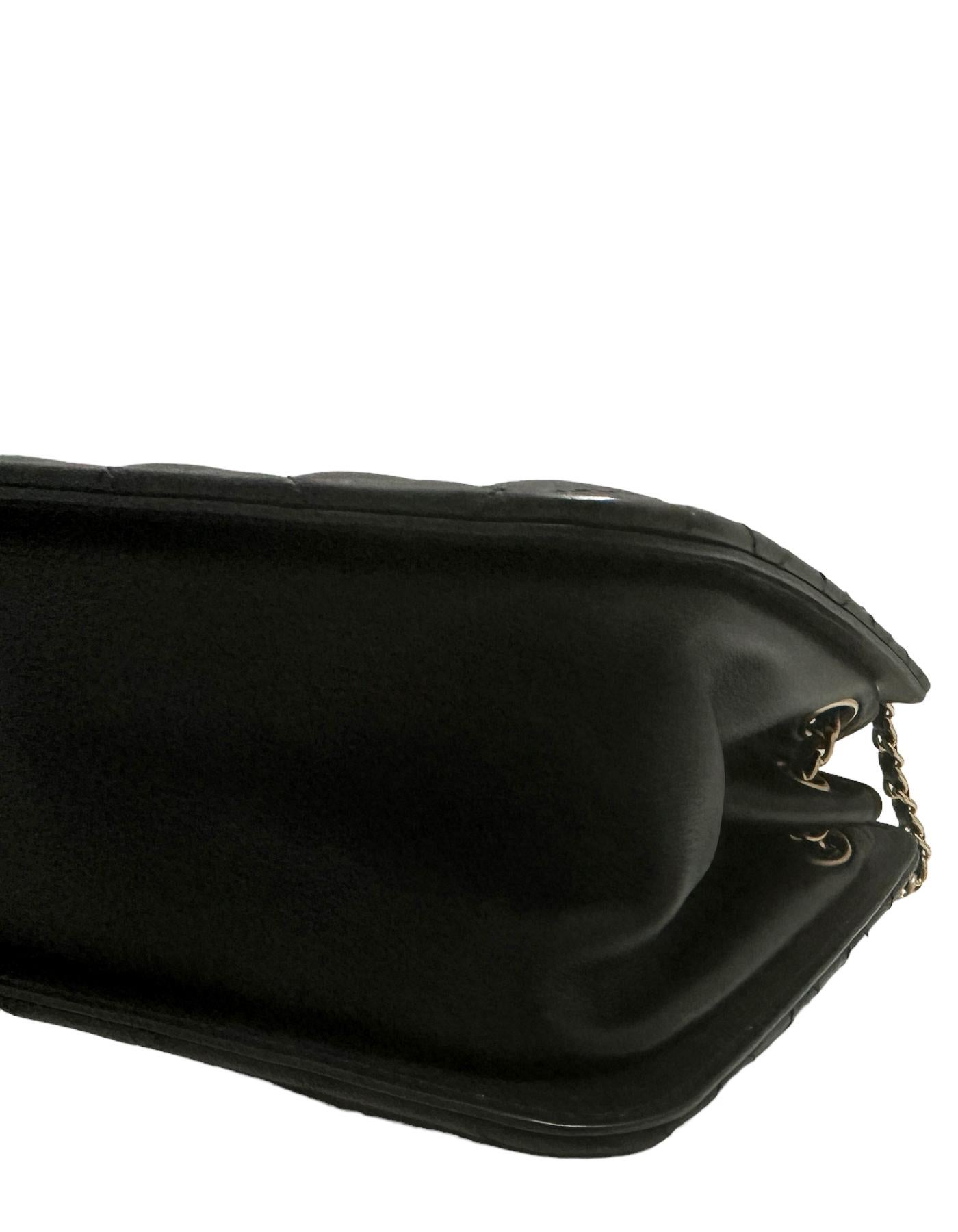 Chanel Black Calfskin Leather Quilted CC Chain Accordion Tote Bag 2