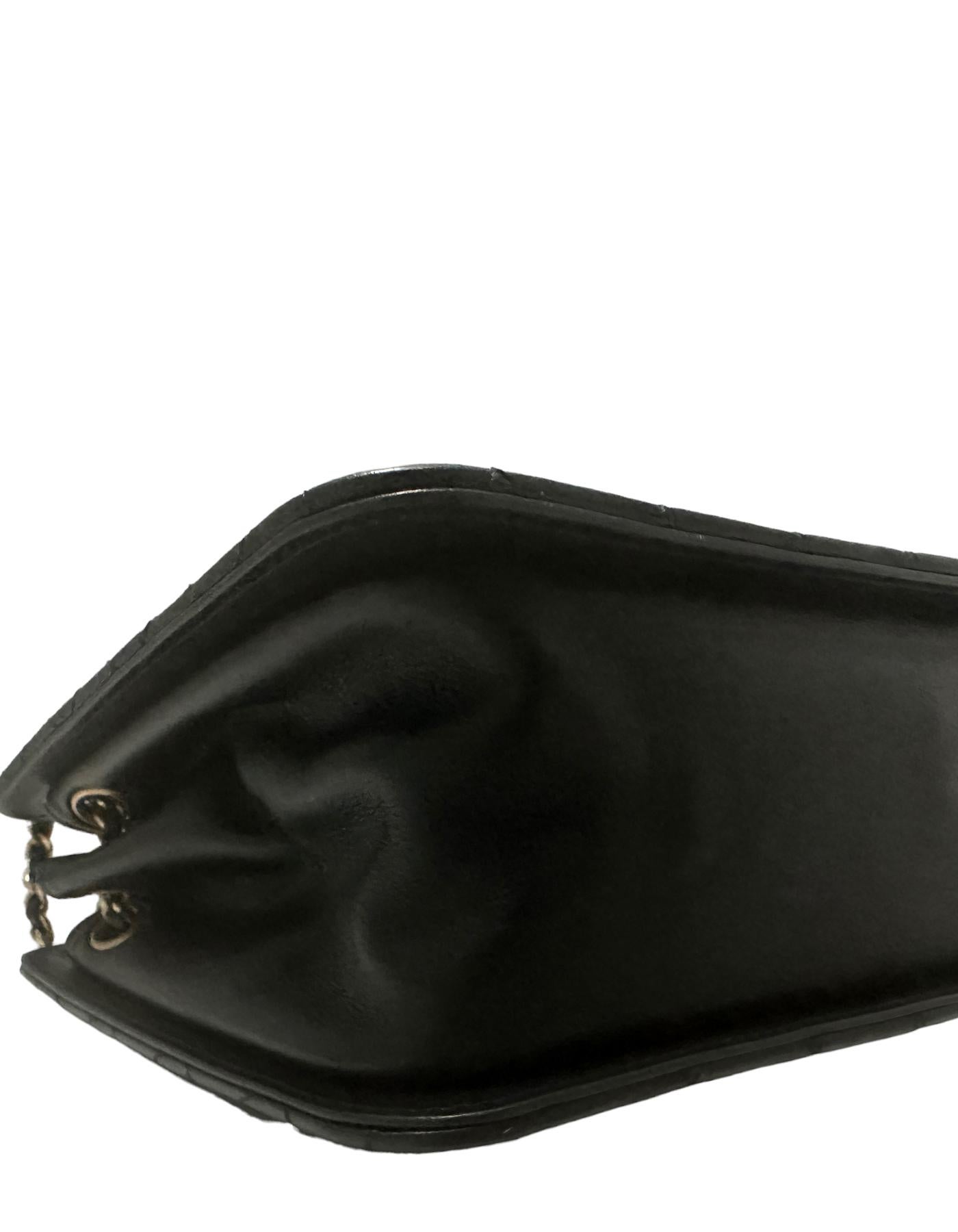 Chanel Black Calfskin Leather Quilted CC Chain Accordion Tote Bag 3