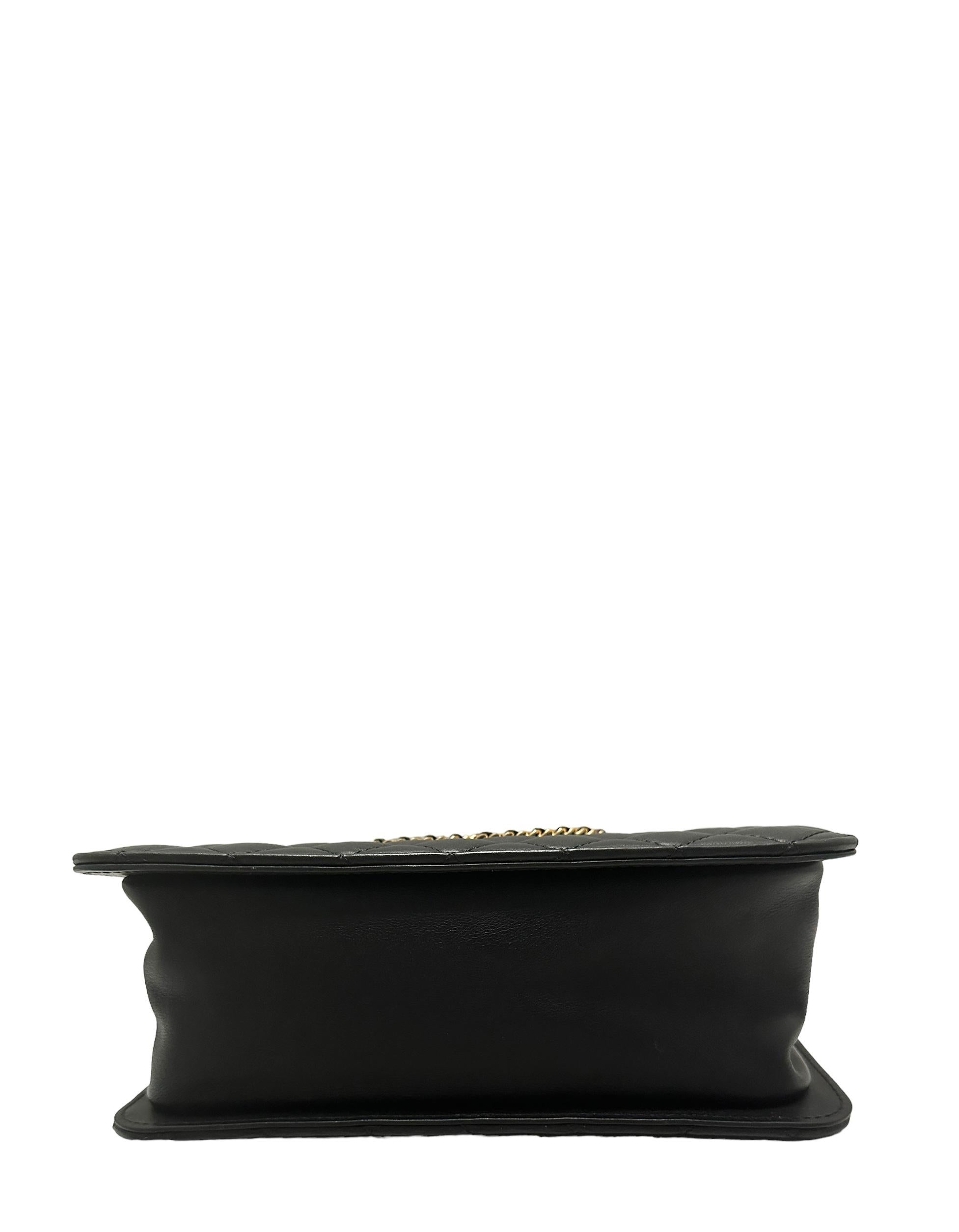 Chanel Black Calfskin Leather Quilted CC Chain Accordion Tote Bag 4