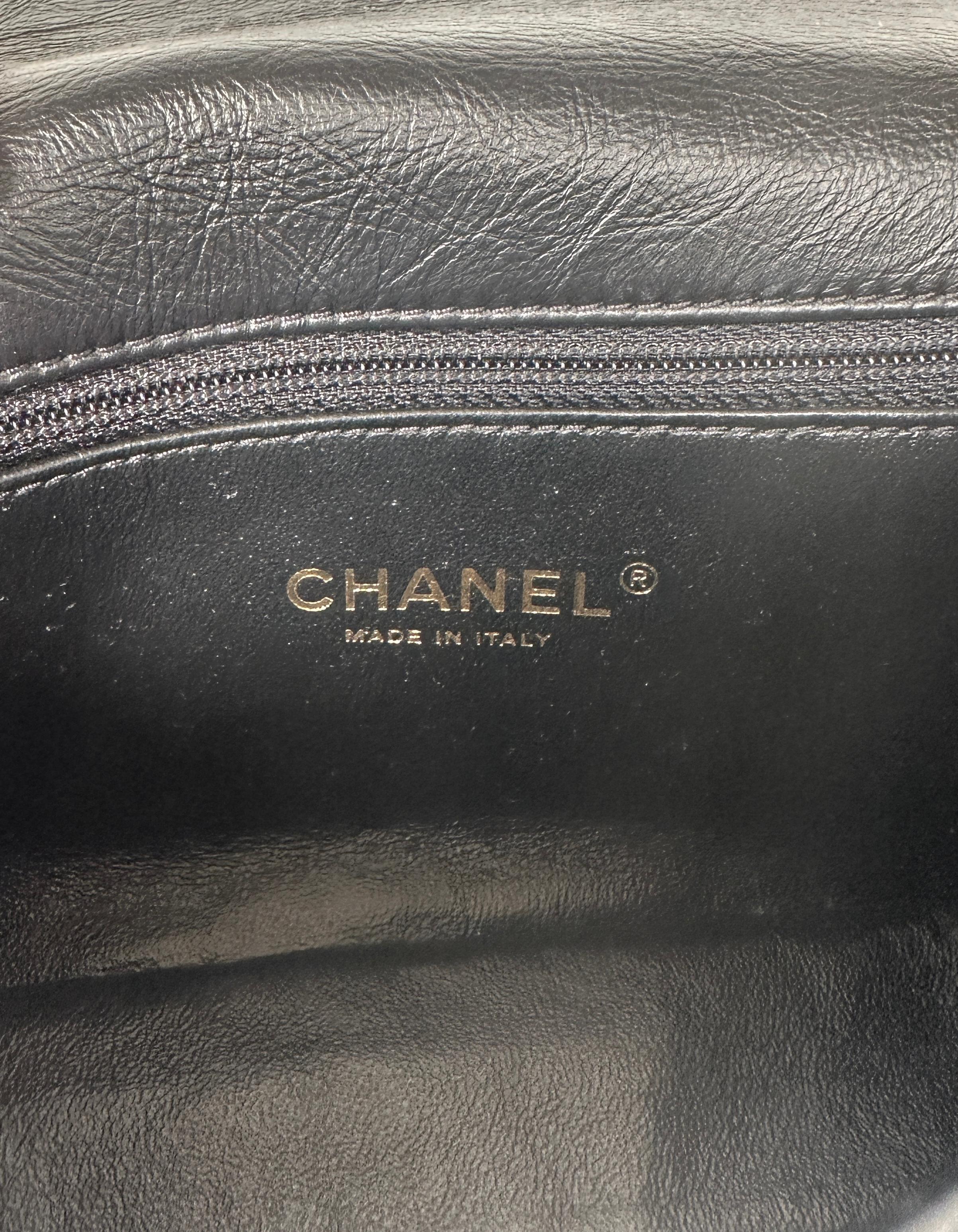 Chanel Black Calfskin Leather Quilted World Coin Charm Flap Bag 6