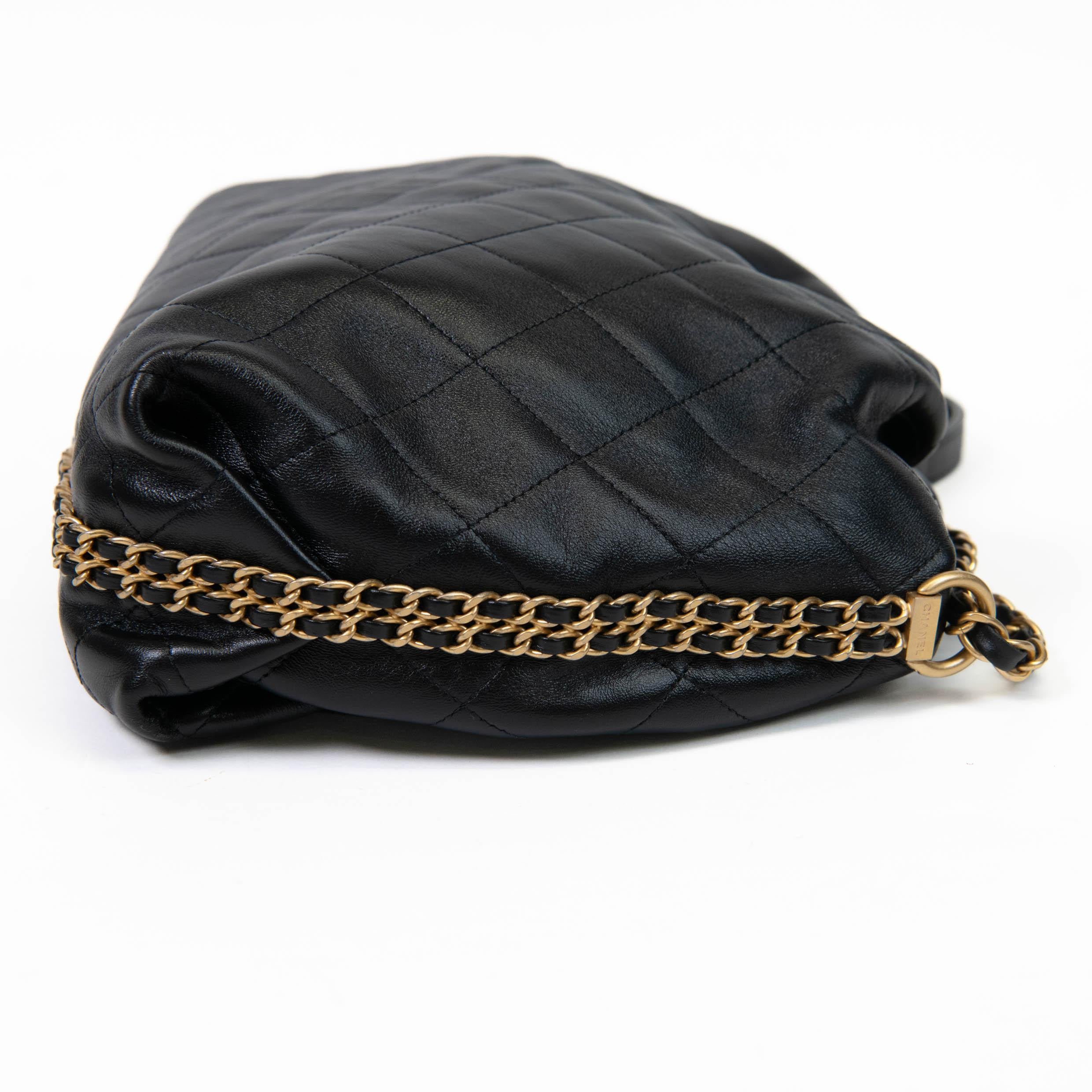 Chanel Black Calfskin Quilted Coco Shelter Bowling Bag 1