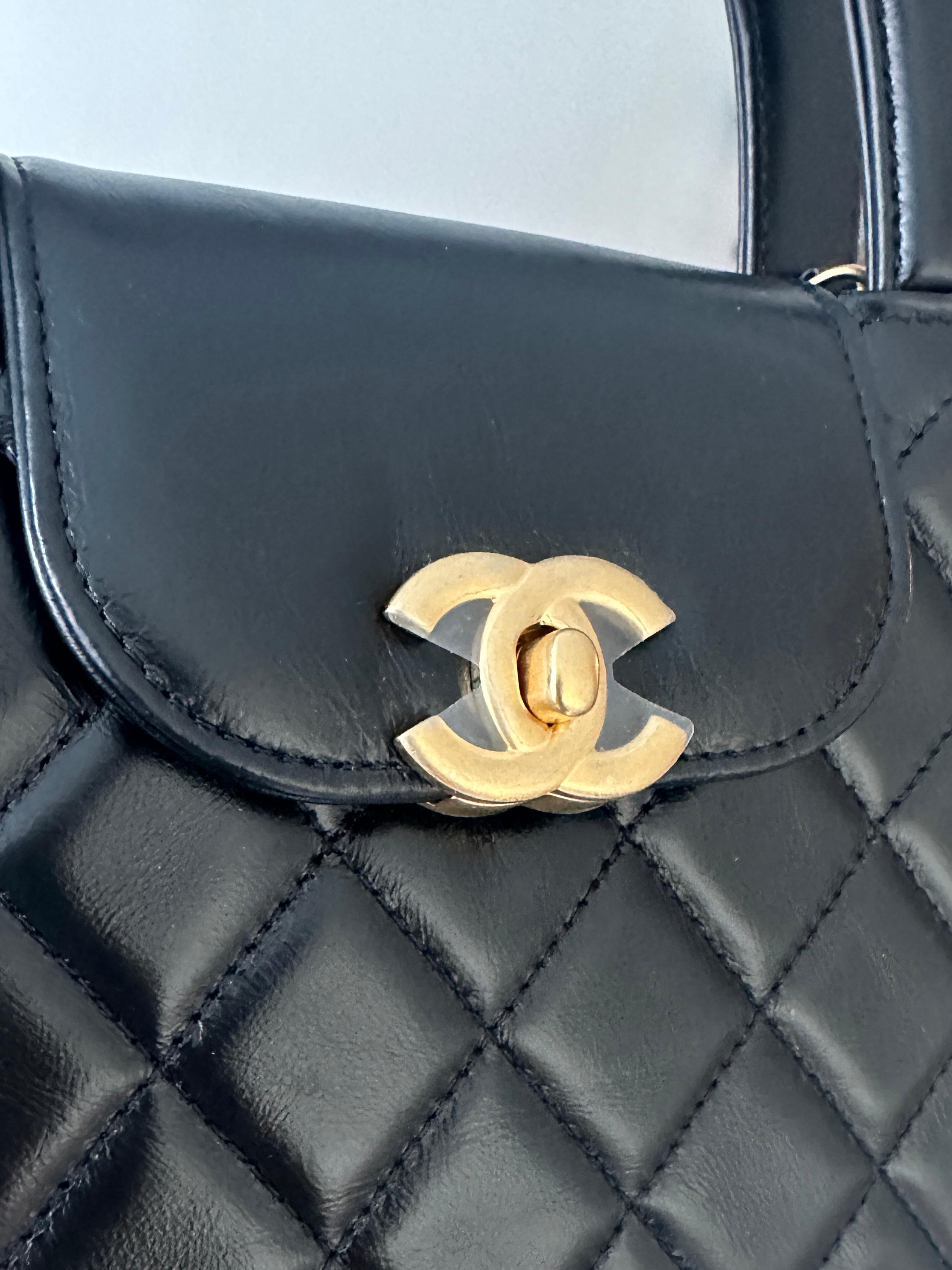 Chanel Black Calfskin Quilted Nano Kelly Shopper Bag 2