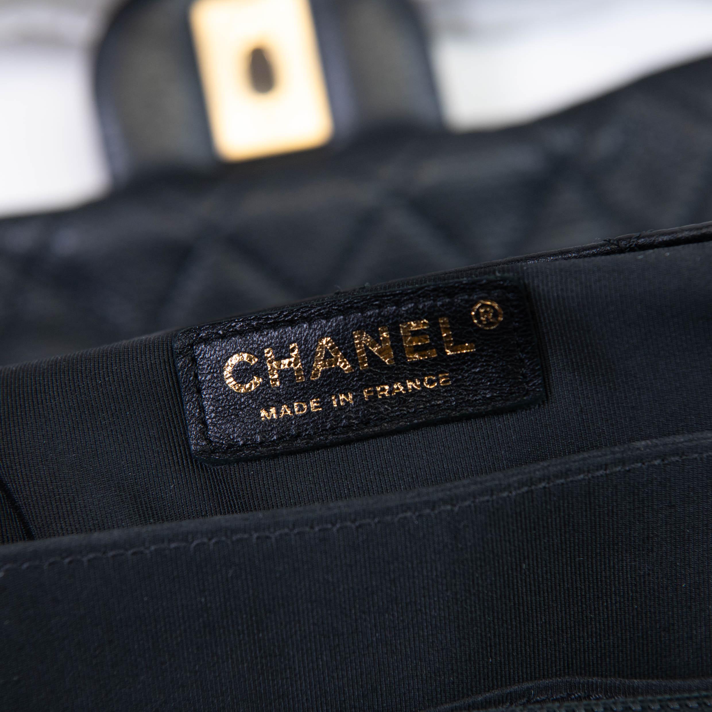 Chanel Black Calfskin Quilted XXL Travel Flap Bag 4