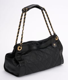 Chanel Shopper-Tasche aus schwarzem Kalbsleder