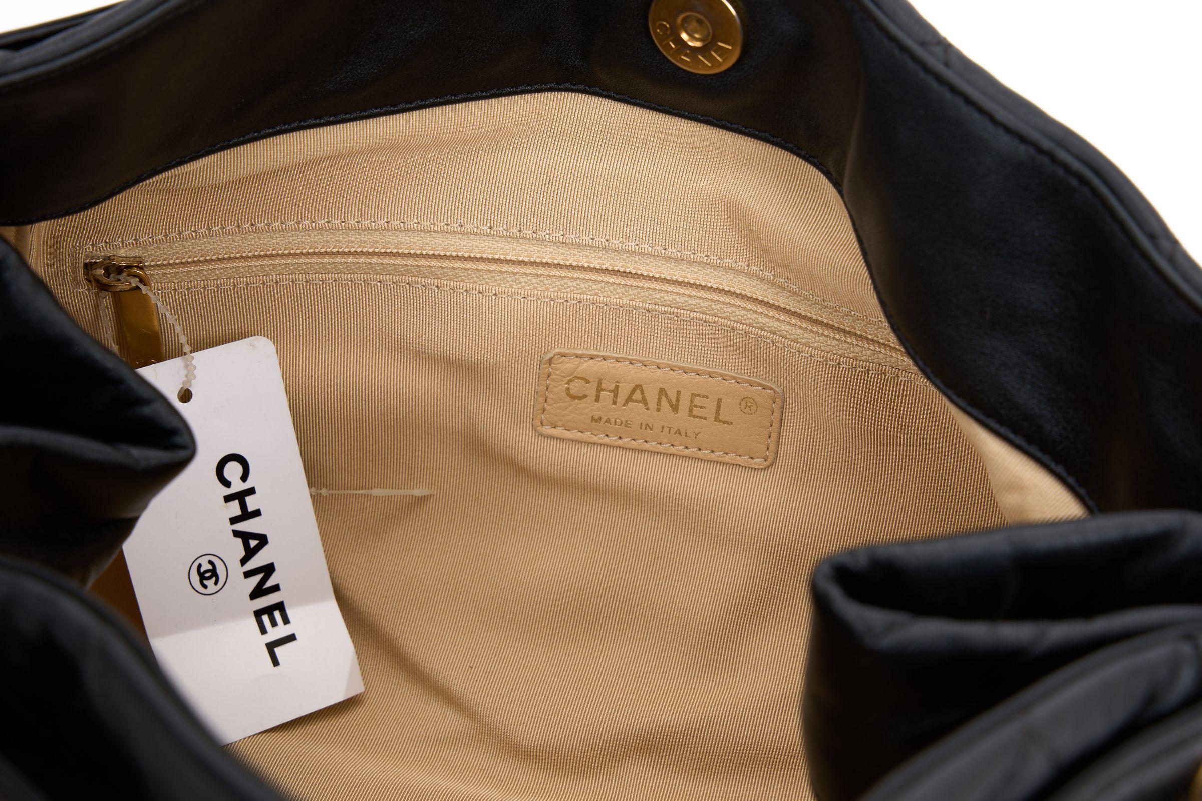 Chanel Black Calfskin Shopper Tote For Sale 2