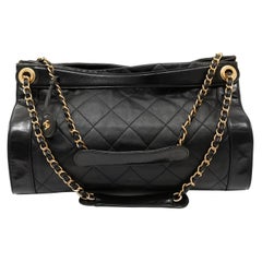 Chanel Chanel Shopper-Tasche aus schwarzem Kalbsleder