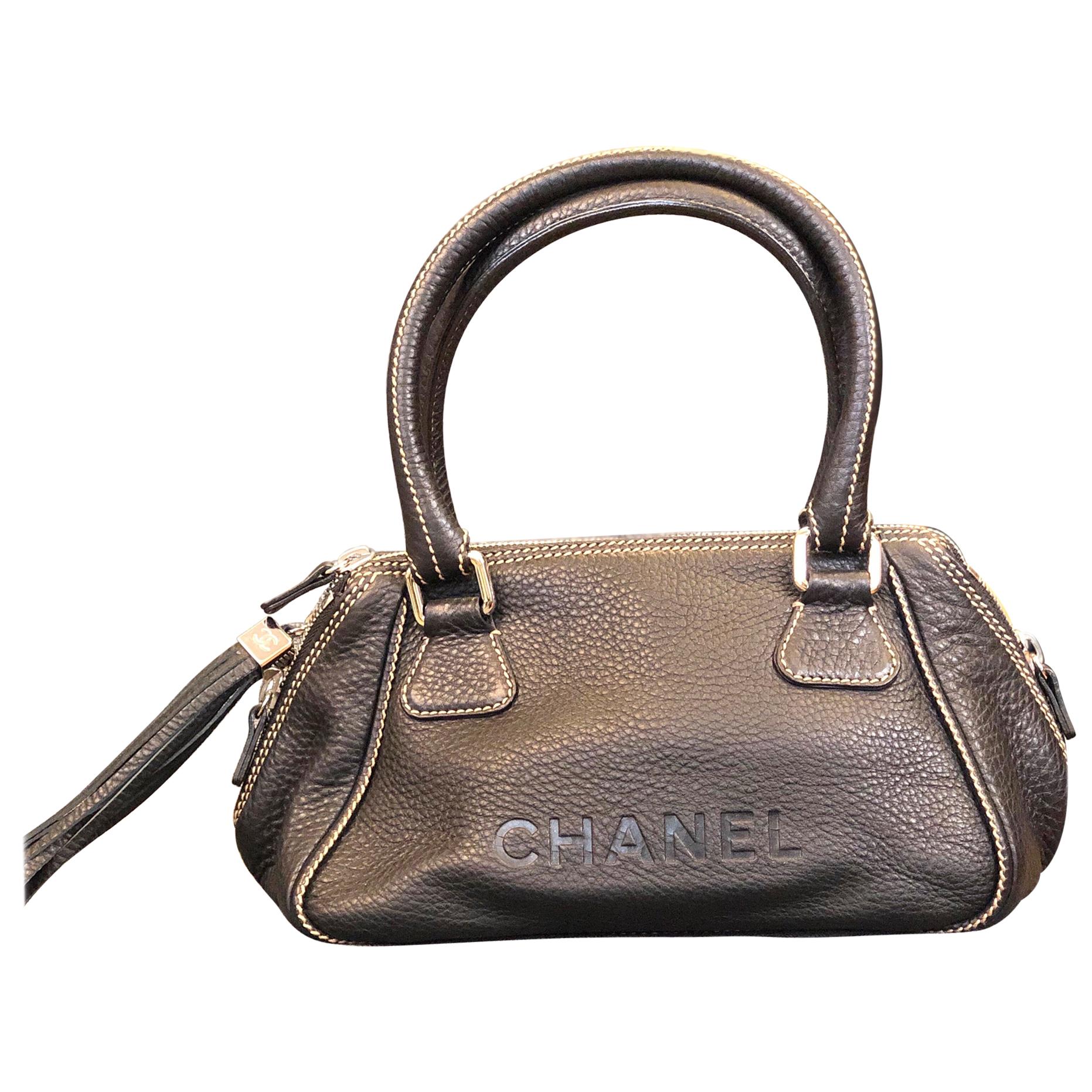 Chanel Black Calfskin Tassel Handbag 