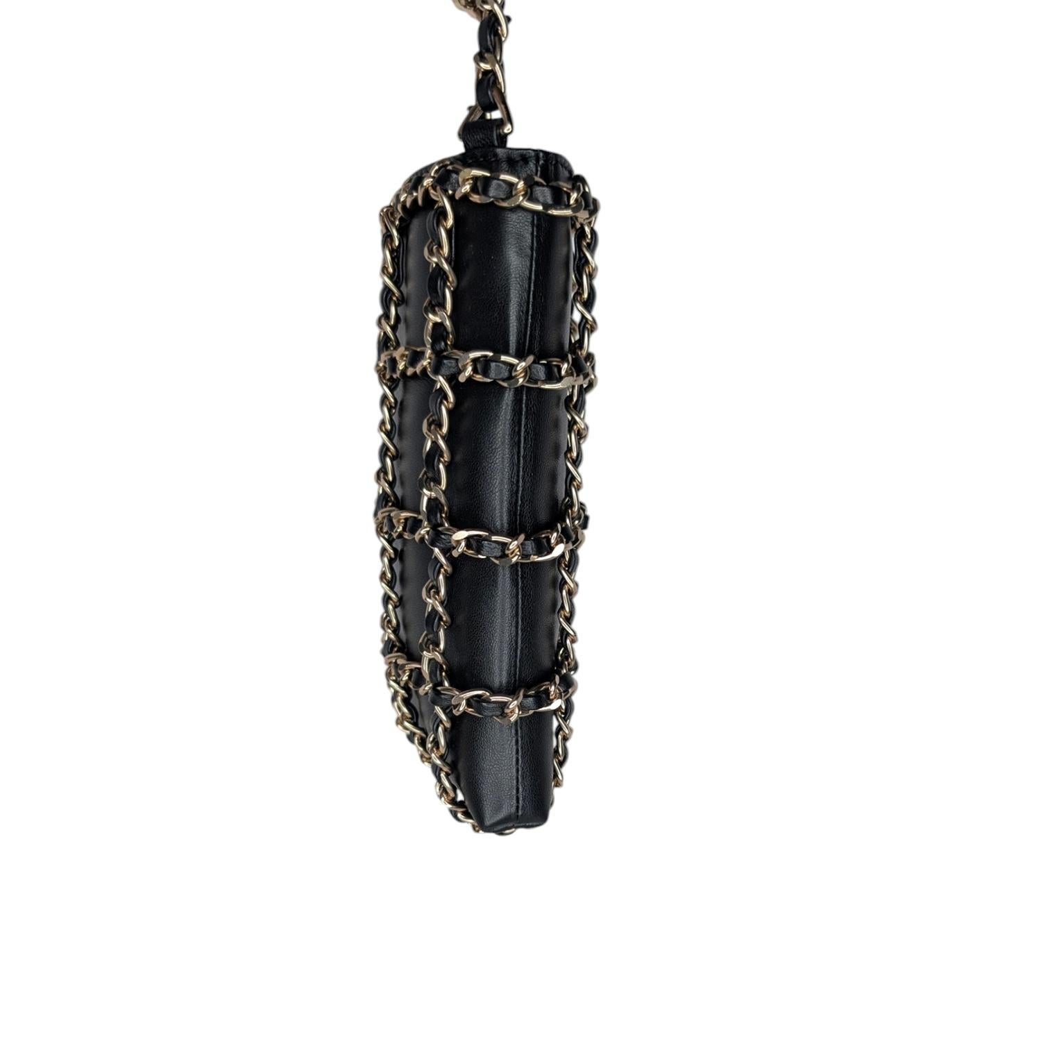 Women's Chanel Black Calfskin Tech Me Out Crossbody Phone Holder