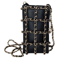 Chanel Black Calfskin Tech Me Out Crossbody Phone Holder