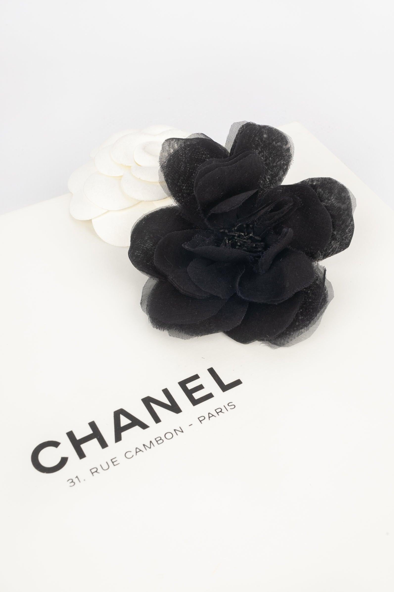 Chanel Black Camellia Brooch  For Sale 1