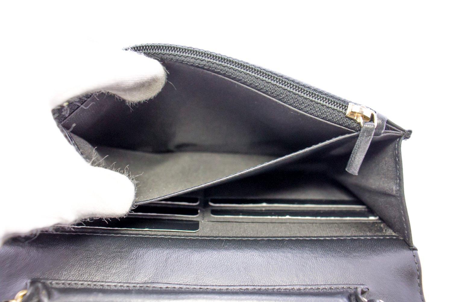 CHANEL Black Camellia Embossed WOC Wallet On Chain Shoulder Bag 13