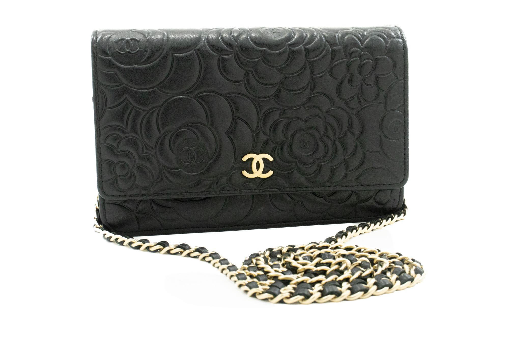 An authentic CHANEL Black Camellia Embossed Wallet On Chain WOC Shoulder Bag. The color is Black. The outside material is Leather. The pattern is Embossed. This item is Contemporary. The year of manufacture would be 2013.
Conditions &