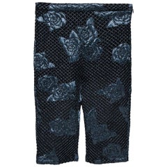 Chanel Black Camellia Pattern Embossed Stretch Jersey Shorts M